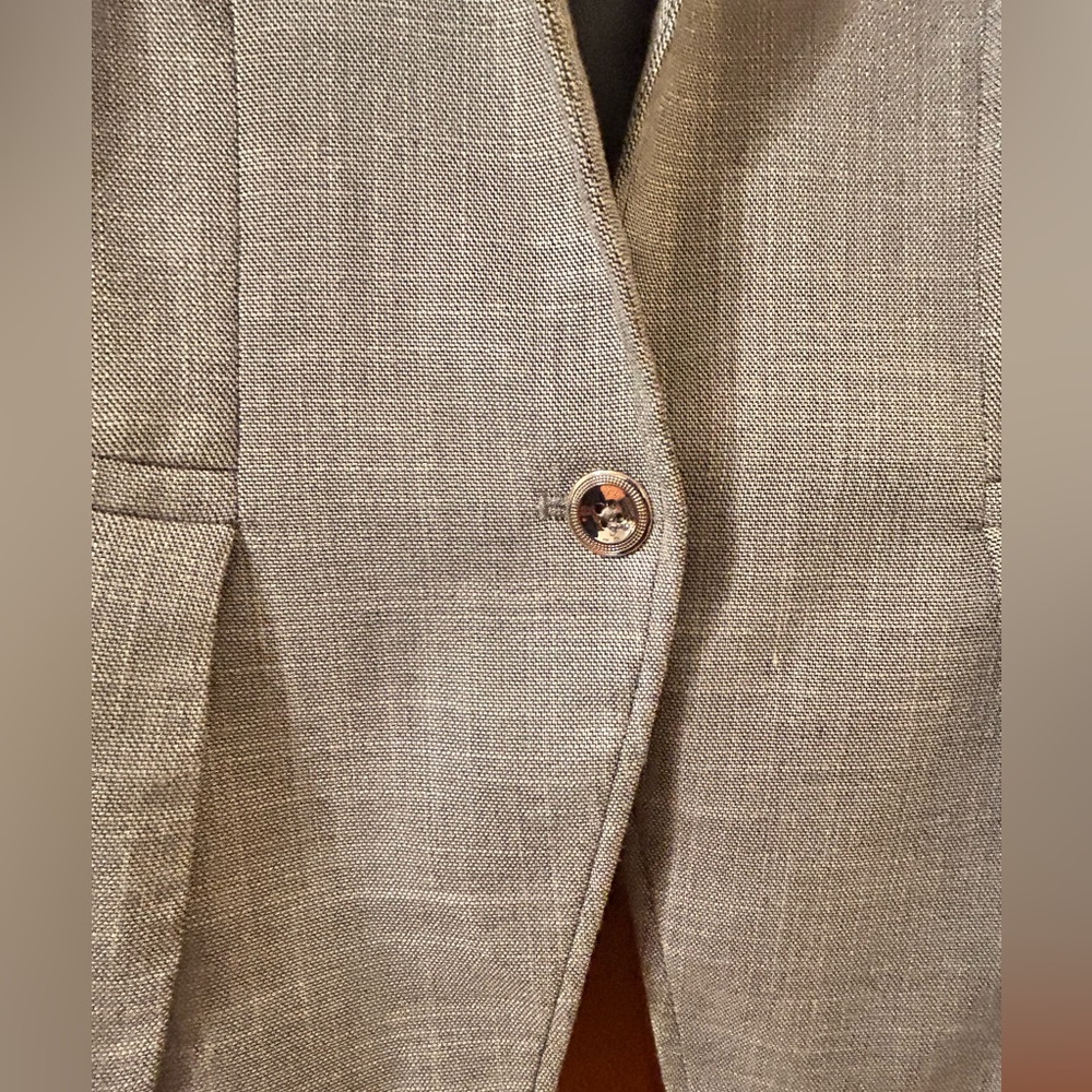 White House Black Market Gray & White lined Blazer size 10 - Picture 5 of 12